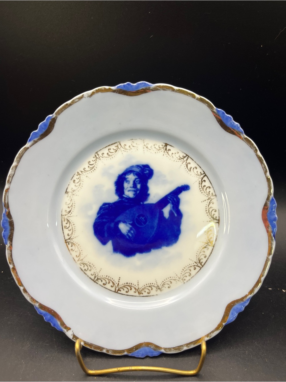 RC Rosenthal Lion D-or The Serenade of Fr Heals 7” Lunch Plate Blue Gold 1891-06